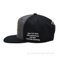 Capas de snapback negras de 5 paneles personalizadas